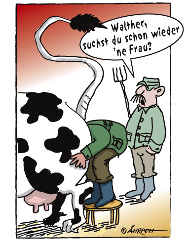 Cartoon: Bauer sucht Frau (medium) by rpeter tagged bauer,kuh,landwirt,frau