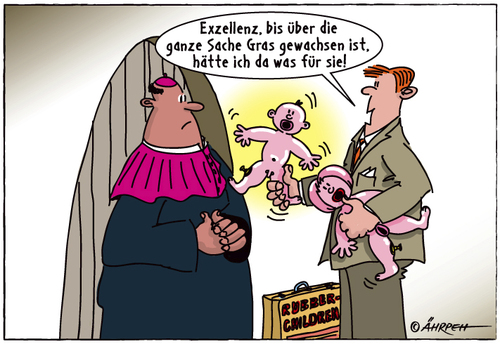 Cartoon: Übergangslösung (medium) by rpeter tagged kinder,katholisch,kirche,gummipuppe,missbrauch