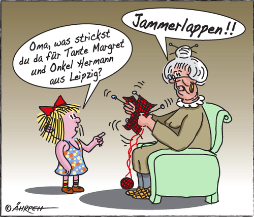 Cartoon: Westgeschenk (medium) by rpeter tagged oma,kind,osten,lappen,jammerlappen