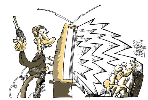 Cartoon: TV Terror (medium) by Ramses tagged violence,tv