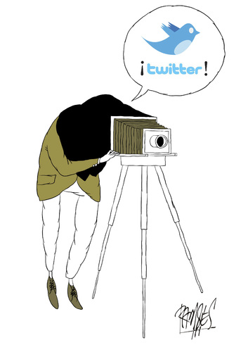 Cartoon: Twitter! (medium) by Ramses tagged twitter,pc,photo,choice,bird,camera,photographer
