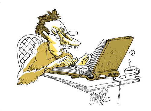 Cartoon: writer (medium) by Ramses tagged writer