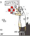Cartoon: Hospital (small) by Monica Zanet tagged hospital,crisis,doctors,society