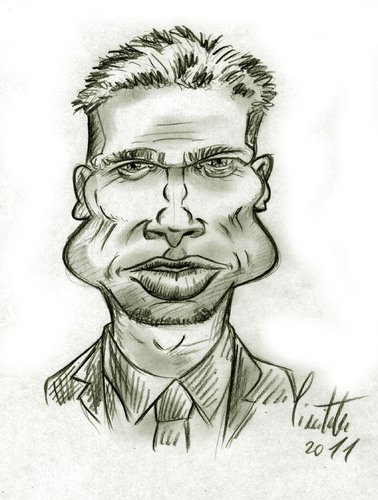 Cartoon: Brad Pitt (medium) by ignant tagged caricatura,cartoon