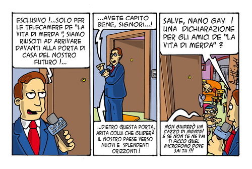 Cartoon: La guida (medium) by ignant tagged humor,cartoon,comic,strip