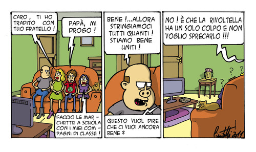 Cartoon: Riunione di famiglia (medium) by ignant tagged humor,cartoon,comic,strip