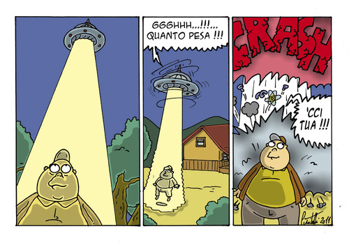 Cartoon: Tentativo di rapimento alieno (medium) by ignant tagged comic,strip,cartoon,humor