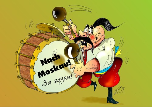 Cartoon: Sieg!!! (medium) by medwed1 tagged ukraine,gas,rusland
