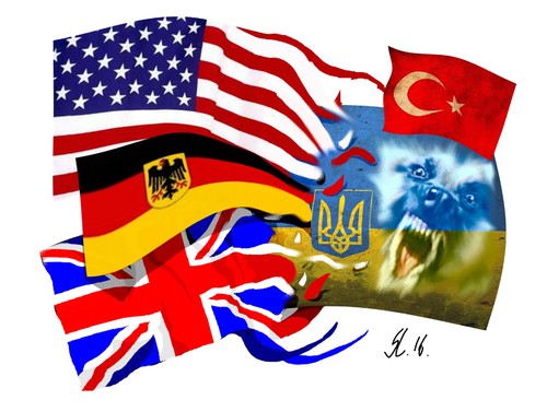 Cartoon: Weltmacht (medium) by medwed1 tagged europe,usa,brd,ukraine