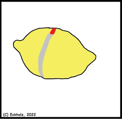 Cartoon: Ohne Worte (medium) by Kruscha tagged zitrone,aufreisband,öffnungshilfe,zitrusfrucht,frucht,obst