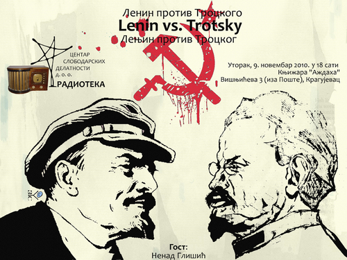Cartoon: Lenin vs. Trotsky (medium) by Zoran Spasojevic tagged spasojevic,zoran
