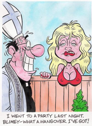 Cartoon: Actress and bishop (medium) by fieldtoonz tagged actress