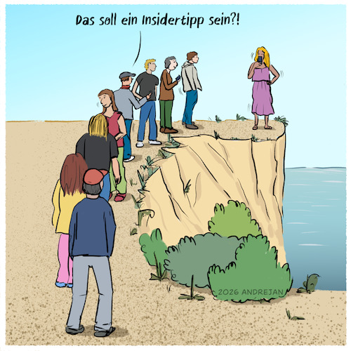 Cartoon: Insidertipp?! (medium) by AndreJan tagged urlaub,influencer,sommer