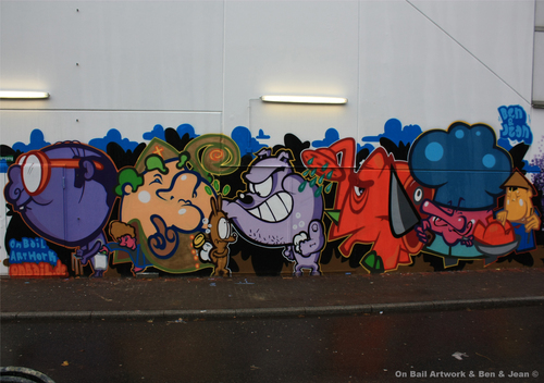 Cartoon: Backstreet Boys (medium) by Buzz 186 tagged artworks,bail,on,street,art,urban,cartoon,characters,graffiti,186,buzz