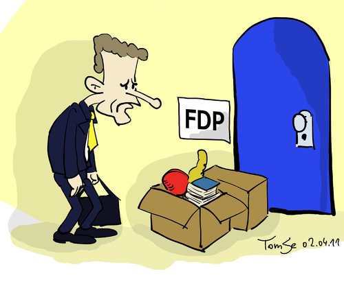 Cartoon: Guido kommt heim (medium) by TomSe tagged guido,fdp,willkommen,abgesetzt,ausgesperrt