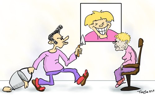 Cartoon: Neuer Putz (medium) by TomSe tagged kosmetik,eitelkeit