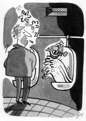 Cartoon: Ship ahoy! (medium) by neilo tagged ship,toilet,urinal