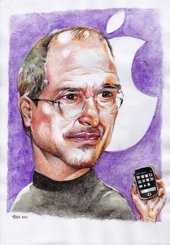 Cartoon: Steve Jobs (medium) by Joen Yunus tagged carricature,colored,pencil