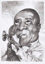 Cartoon: Louis Armstrong (small) by Joen Yunus tagged carricature,colored,pencil,music,jazz,louis,armstrong,trumpet