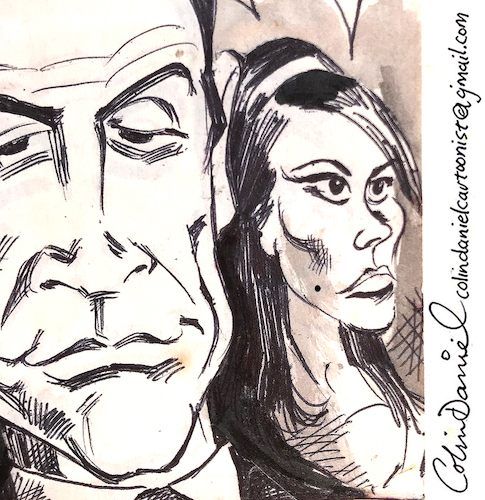 Cartoon: Claudine Auger caricature (medium) by Colin A Daniel tagged claudine,auger,caricature