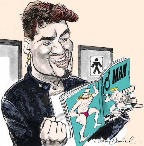 Cartoon: George Michael caricature (medium) by Colin A Daniel tagged george,michael,caricature,colin,daniel