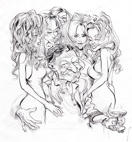 Cartoon: Hugh Hefner caricature (medium) by Colin A Daniel tagged hugh,hefner,caricature,colin,daniel