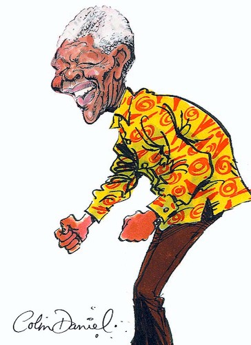 Cartoon: Nelson Mandela caricature (medium) by Colin A Daniel tagged nelson,mandela,caricature,colin,daniel