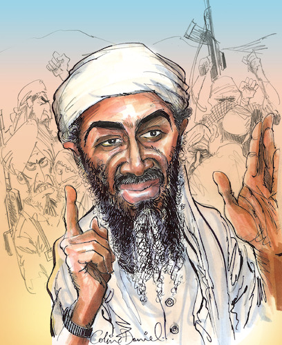 Cartoon: Osama BinLaden caricature (medium) by Colin A Daniel tagged osama,bin,laden,caricature,colin,daniel