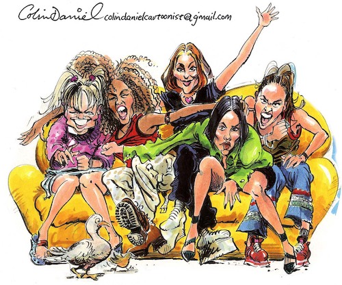 Cartoon: Spice Girls caricatures by colin (medium) by Colin A Daniel tagged spice,girls,caricatures,by,colin,daniel