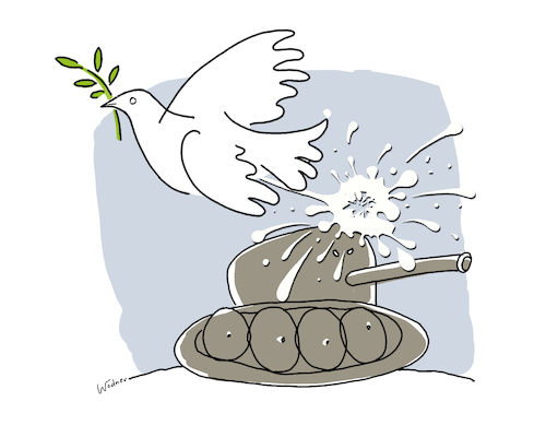 Cartoon: Taube (medium) by Wodner tagged taube,frieden,peace,krieg,war,waffen,panzer,abrüstung