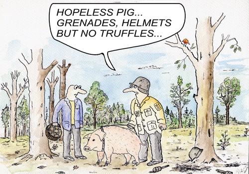 Cartoon: mushrooming (medium) by Slawek11 tagged mushrooming,truffles