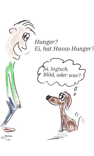 Cartoon: Dummer Hund? Weniger (medium) by hurvinek tagged hunde