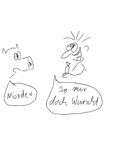 Cartoon: Fleischessen ist Mord (medium) by hurvinek tagged wurst