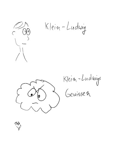 Cartoon: Klein-Ludwigs Gewissen (medium) by hurvinek tagged gewissen