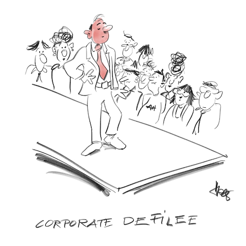 Cartoon: Corporate Defilee (medium) by helmutk tagged business