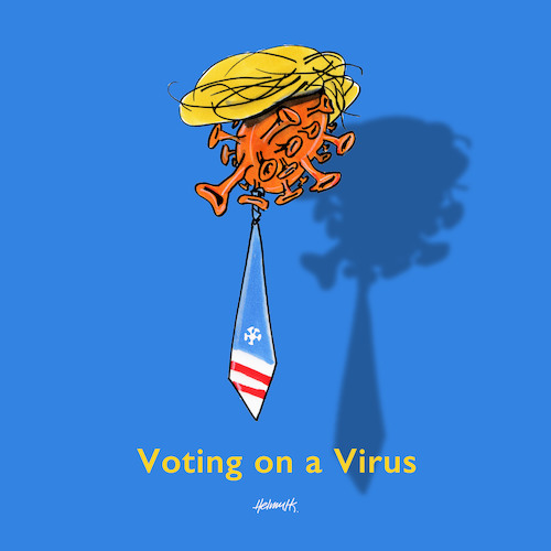 Cartoon: Elected Virus (medium) by helmutk tagged politics