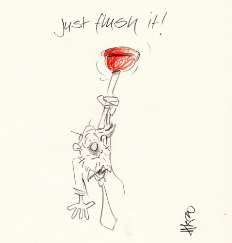 Cartoon: Just Flush it (medium) by helmutk tagged traditions