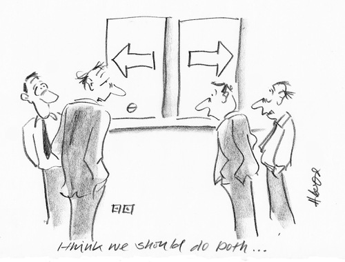 Cartoon: Left is Right (medium) by helmutk tagged business