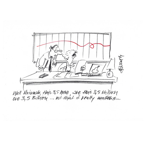 Cartoon: MillionBillion (medium) by helmutk tagged business