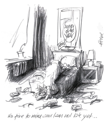 Cartoon: Not Late Yet (medium) by helmutk tagged social,life