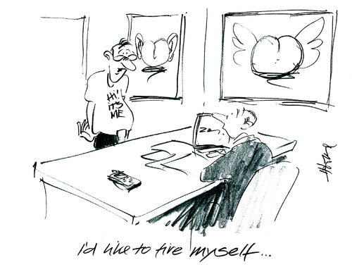 Cartoon: Self Fired (medium) by helmutk tagged business