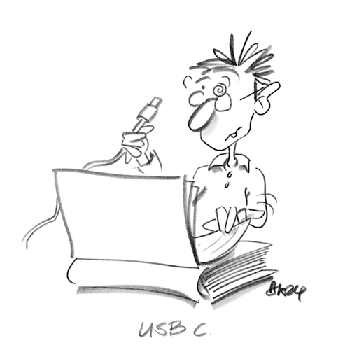 Cartoon: USB C (medium) by helmutk tagged digital