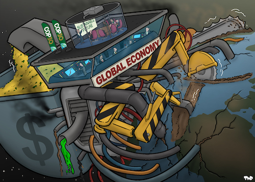 Cartoon: COP30 (medium) by Tjeerd Royaards tagged cop30,climate,earth,planet,global,economy,nature,cop30,climate,earth,planet,global,economy,nature