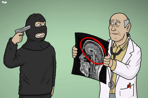 Cartoon: Head Check (medium) by Tjeerd Royaards tagged pakistan,ubniversity,brain,knowledge,head,education,doctor,terrorim,pakistan,ubniversity,brain,knowledge,head,education,doctor,terrorim