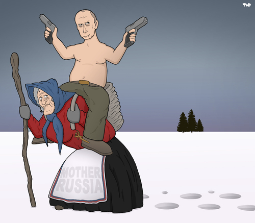 Cartoon: Mother Russia (medium) by Tjeerd Royaards tagged 