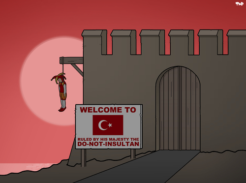 Cartoon: Welcome to Turkey (medium) by Tjeerd Royaards tagged insult,turkey,erdogan,humor,insult,turkey,erdogan,humor