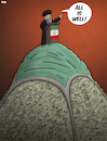 Cartoon: All is well (small) by Tjeerd Royaards tagged iran coverup coronavirus corona pandemic victims trruth lies