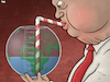 Cartoon: Consuming the Planet (small) by Tjeerd Royaards tagged resources,earth,world,depletion,empty,economy,greed