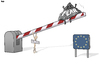 Cartoon: Freedom Versus Fear (small) by Tjeerd Royaards tagged europe,thalys,schengen,borders,terrorism,freedom,safety,eu