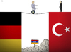 Cartoon: Merkel and Erdogan (small) by Tjeerd Royaards tagged merkel,erdogan,armenia,genocide